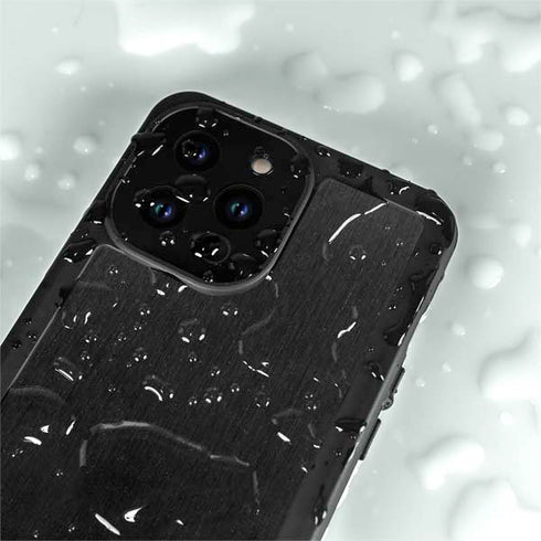 Black Brushed Steel Texture iPhone 15 Pro Waterproof Case